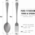 Set, (Matte-1 2pcs) TiTo Titanium Cutlery Lightweight Titanium Fork and Spoon Portable Reusable Flatware for Home
