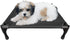 Love&go Elevated Dog Bed with Metal Frame, Cooling Raised Pet Cot for Dog and Cat (Small-18.5x18.5x5.5 inch, S - Black Bed)