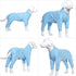 Lovelonglong Four Feet Dog Lightweight Pajamas, Pure Cotton Dog Jumpsuits for Large Medium Small Dogs Lightblue