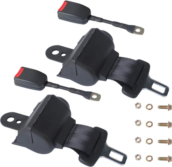 Podoy Upgraded Universal Golf Cart Seat Belts Kit, Retractable for E-ZGO TXT & RXV, Set of 2