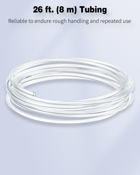 Pawfly Aquarium Airline Tubing, 26 Feet Standard 3/16" Tubing for Fish Tank Air Pump, Flexible Kink-Resistant Hose