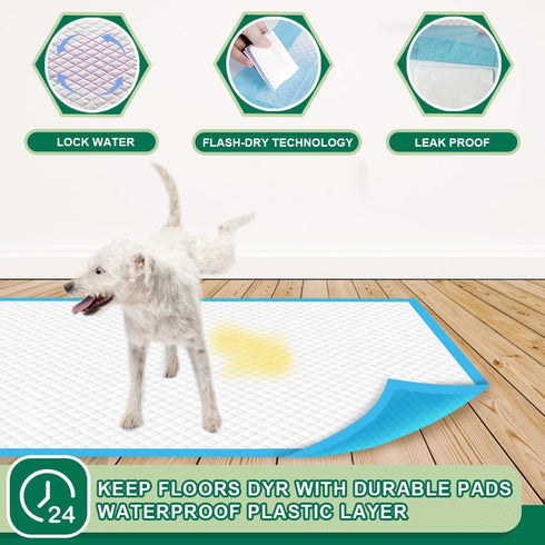 IMMCUTE 22"x23" 100 Count 6-Layer Puppy Pads | Leak-Proof & Super Absorbent Dog Training Pads | Disposable Potty Pads