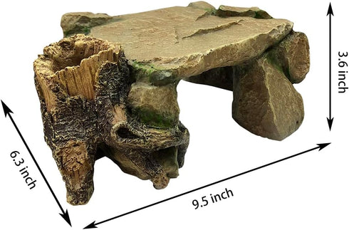 Resin Hideout Shelter for Shrimp and Crawling Pets, Aquarium Tortoise Cave Decorations, Spacious Betta Fish Resting Spot