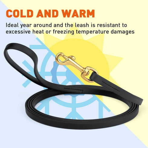 Viper Biothane Working Tracking Lead Leash, Long Line for Dogs, Black, 1/2" x 15ft