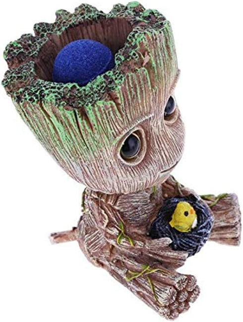 SLOCME Aquarium Groot Air Bubbler Decorations with Air Bubbler Stone - Oxygen Pump Resin Crafts for Fish Tank Decor