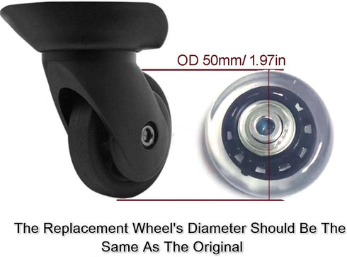 LOTOWELZON 4Pcs Set Luggage Replacement Wheels, 50mm with Bearings Repair Kits for Suitcase and Inline Skate