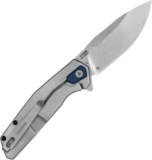 Kershaw Lucid Folding Pocket Knife, 3.2 inch Clip Point Blade, Blue Handle