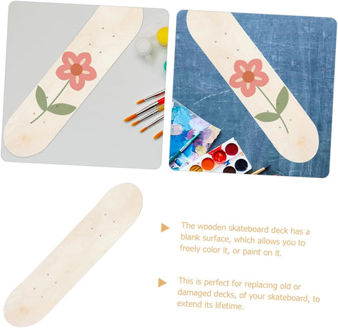 Hand-Painted Beginner Kid Skateboard, Unfinished 7 Ply Deck for DIY