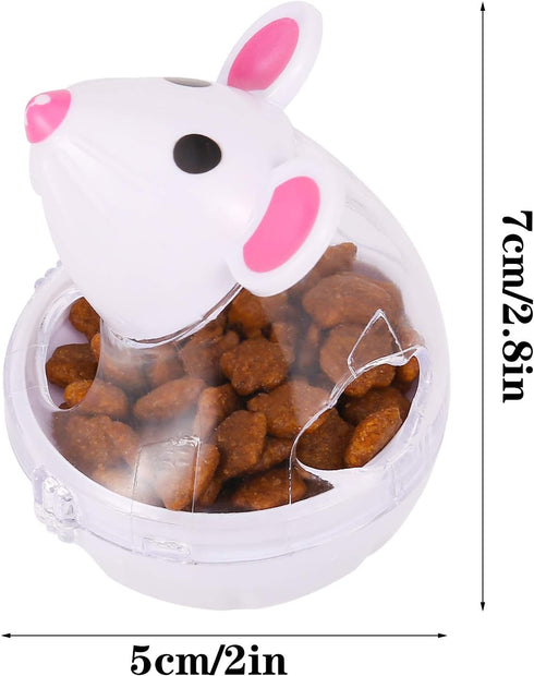 2Pcs Cat Treat Dispenser Toy, Mouse Shape Interactive Toy and Food Dispenser for Pet, Increases IQ