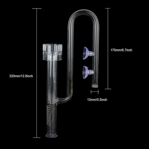 Bilindasly Lily Pipe Inflow with Surface Skimmer Aquatic Inflow Set for Aquarium Planted Tank Aquascaping 13mm for 12/16mm(1/2" ID) Tubing