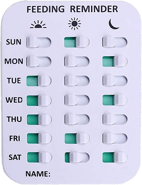 Dog Feeding Reminder, Magnetic or Double-Sided Adhesive Application, Weekdays AM/PM Indicators to Track Feeding