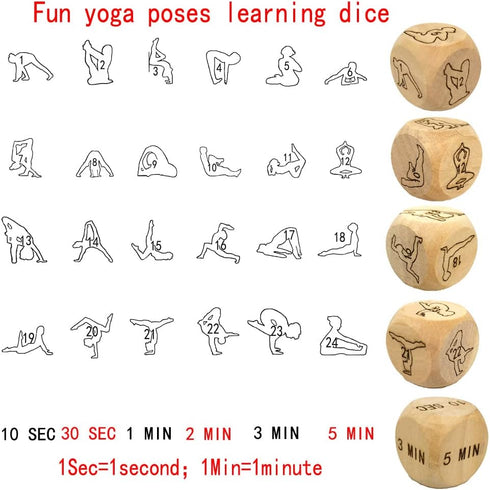 Generic 5Pcs Fun Naughty Night Yoga Dice Exercise Dice Improve Love - Fitness Dice Bedroom Game Dice Challenge Dice