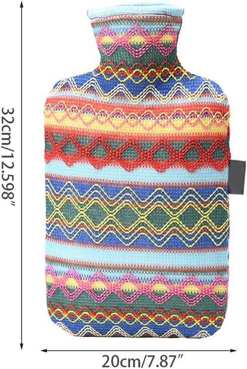 MOAIYU Indian Ethnic Winter Hot Water Bottle Warm Hand Bag for Back Neck Waist Hand
