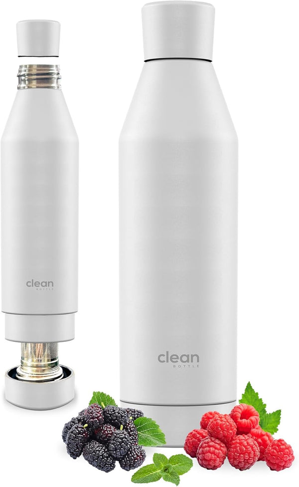 The Clean Hydration Co Canteen 17 - Vacuum Insulated Stainless Steel Water Bottle with Removable Bottom Cap