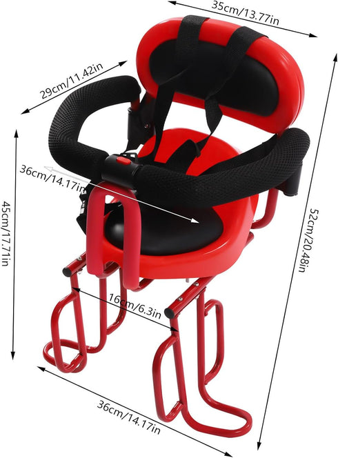 Gbonklong Child Bike Seat, Rear Mount Baby Bike Seat Kids Back Bike Seat Safety Carrier Infant Bike Seat Baby Bike