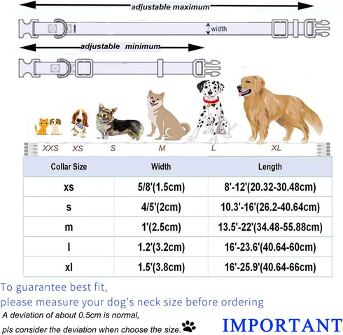 DOGWONG Cotton Dog Collar with Bow, Durable Adjustable Pink Pet Collar for Small Medium Large Dogs