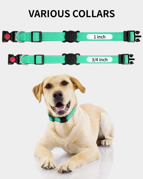 Dynmeow Airtag Dog Collar Holder, Stretchy Silicone Holder for Dog and Cat Collars, Anti-Lost Compatible with 3/4 and 1