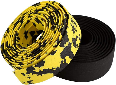 Handlebar Tape - 2Pcs Fade Resistance Bike Reflective Grip Wrap Tape with 2 Bar Plugs