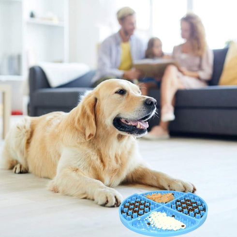 Bangp Licking Mat for Dogs and Cats, Heavy-Duty Puzzle Mat for Treats, Perfect for Yogurt or Peanut Butter (Blue)