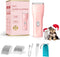 Dog Cat Home Hair Clipper, Portable Electric Grooming Kits, Pink, TS006