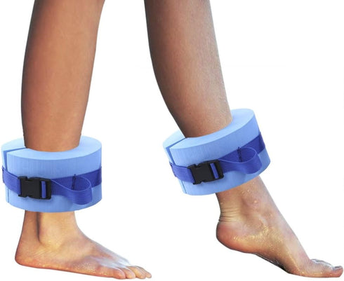 WYSRJ 2 PCS Foam Water Exercise Cuffs, Ankles Arms Belts with Quick Release Buckle Swim Arm Band Set for Swimming Fitness Exercise Workout Training Blue by DCQRY