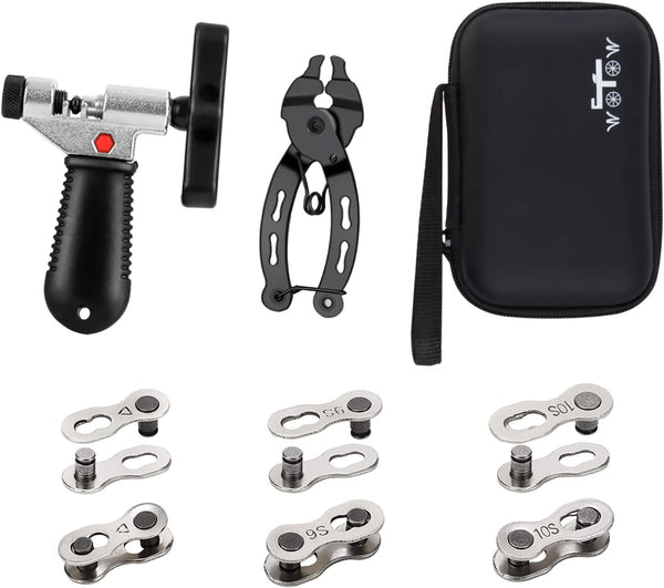 WOTOW Bike Chain Repair Tool Kit Set - Cycling Bicycle Chain Breaker, Splitter, Cutter & Master Link Pliers for 6-10