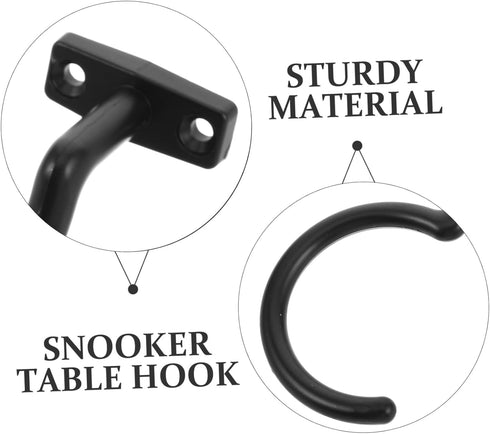 Happyyami Replaceable Billiard Cue Hanger Rack Hook for Pool Table Side Hook for Snooker Accessories Easy to Install