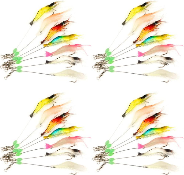 Magik 14-28Pack Soft Luminous Artificial Shrimp Lure Set Shrimp Bait Shrimp Fishing