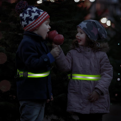 Reflective Sash for Walking at Night, High Visibility Safety Gear for Men Women Kids, Includes 2 Reflective Armbands