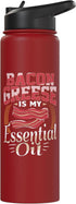 Bacon Lover Apparel Bacon Grease Is My Essential Oil Funny Foodie Stainless Steel Insulated Water Bottle