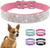 Rhinestone Dog Collar, Cute Dazzling Soft Suede Leather Dog Cat Collar, Crystal Diamond Pet Collar