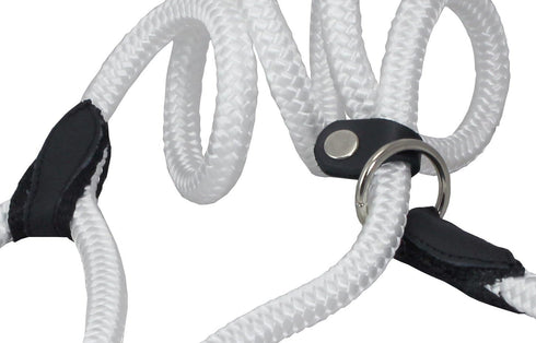 Dogs My Love Nylon Rope Slip Dog Lead, British Style, 4ft Long, Large: 0.4" (10mm), White