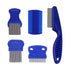 5 Pieces Dog Tear Stain Remover Combs, Pet Grooming Flea Combs, Double Sided Care Comb for Kittens Puppies (Blue)