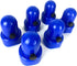 Large Trampoline Pole Caps with Screw-in Bolts - 6 Piece Blue Toppers for 1.5 Inch Diameter Poles