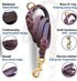 Leather Dog Leash, Heavy Duty Genuine Braided Training Leash, Soft Comfortable for Large Medium Small Dogs, Brown