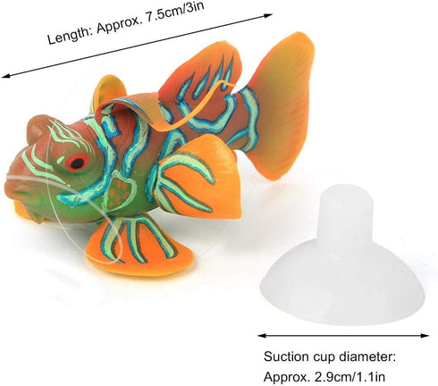 Zerodis Aquarium Simulated Fish, Lifelike Glowing Silicone Fake Fish Ornament with Suction Cup