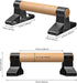 SELEWARE Wood Parallettes Push Up Bars, Anti-slip Handstand Bars for Calisthenics, Fitness, Solid Wood with Metal