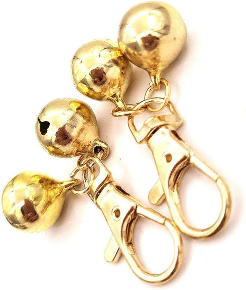 DIY Pet Bells 304 Stainless Steel Dog Bells, 4 pcs Gold and Silver Bell Training Charm Pendants