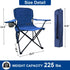 2PCS 225LBS, Folding Camping Collapsible Chairs Heavy Duty Lawn Chair with Cooler Bag, Storage Pocket, Waterproof Bag