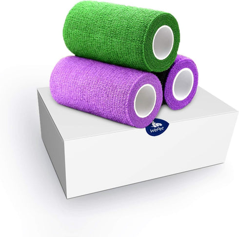 WePet Pet Wrap, Self-Adhesive Non-Woven Bandage, Emergency Cohesive Gauze for Dogs, Cats, Horse, Birds, Wounds