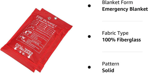 Fire Blanket, Fiberglass Survival Gear for Outdoor Situations, Emergency Retardant Blanket, Ideal for Home Safety Kit