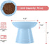 Extra Wide Elevated Cat Bowls, Ceramic Cat Food Bowl 6.2" Raised Dish, Whisker Fatigue Free, Blue
