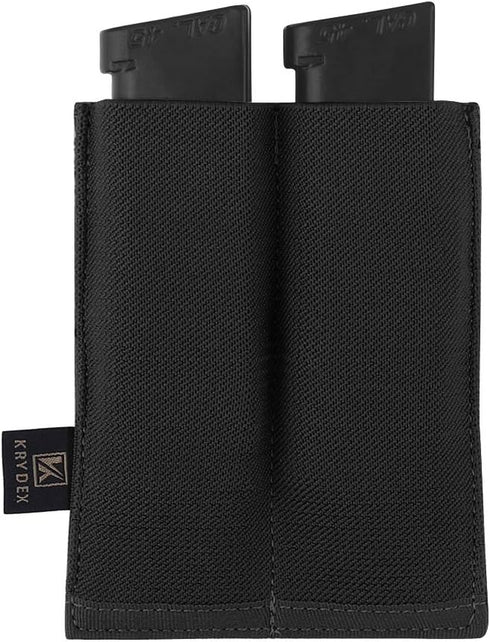 KRYDEX Molle Double Pistol Mag Pouch, Speed Magazine Holder for 9mm .45 .40