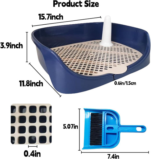 Chinchilla(15.7" 11.8" 3.9",Blue) Tfwadmx Rabbit Litter Box Guinea Pig Litter Boxes Small Animal Toilet Corner Pan