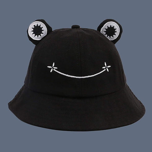 YOLAI Womens Cute Frog Bucket Hats Sunscreen Fisherman Cap Breathable Outdoor Sun Hats