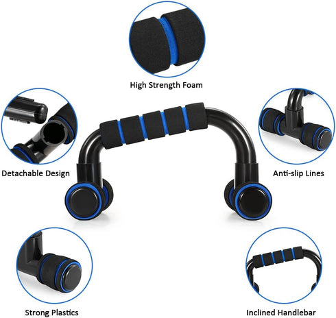 TOMSHOO AB Wheel Roller Kit with Push-Up Bar, Knee Mat, Jump Rope, Hand Gripper for Home Gym