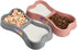 Lightweight Small Dog Puppy Cat Food and Water Bowls, 6 oz Double Pink Plastic Portable Dish