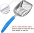 Metal Cat Litter Scoop, POLISHING Blue Handle, Aluminum Alloy with TABS/Round Teeth