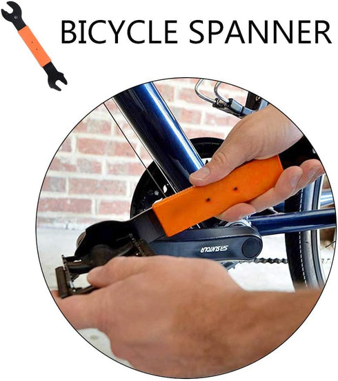 Pedal Wrench Double Sided Bicycle Spanner, 15/16/17mm Pedal Removal Tool with Comfortable Grip for Biking Repair
