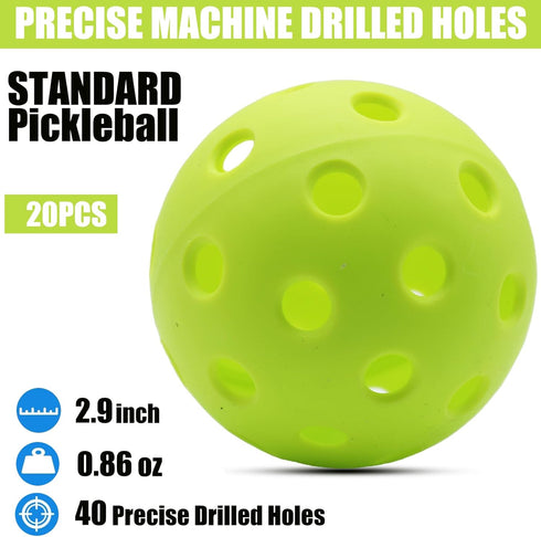 20 Pack Magicorange Pickleball Balls, USAPA Approved Outdoor Pickleballs, High Elasticity & Durable Pickle Balls